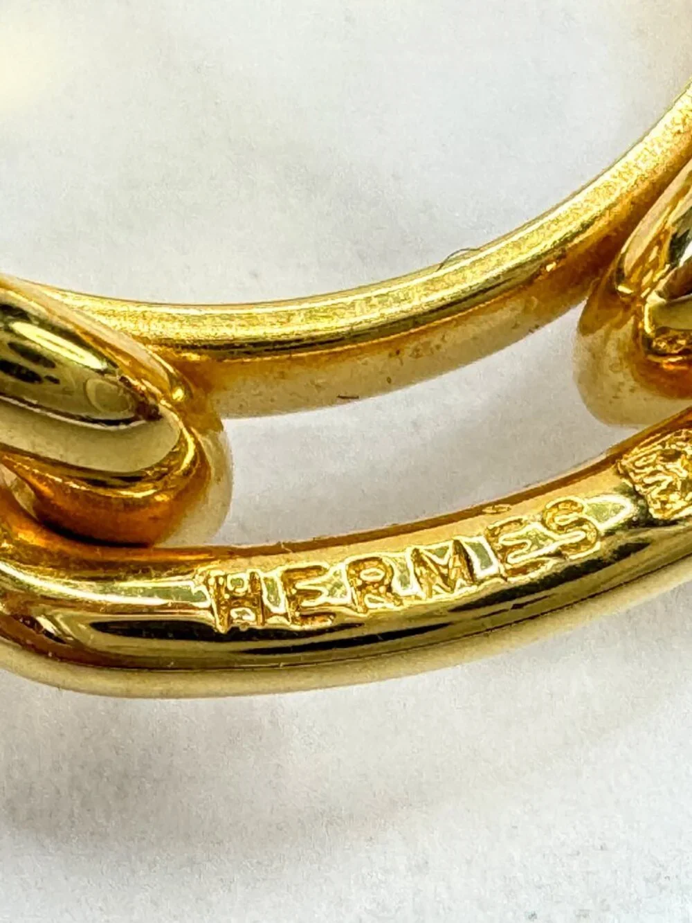 Vintage Hermès Gold Tone Chaîne d’Ancre Scarf Ring Chain Link Design GS860